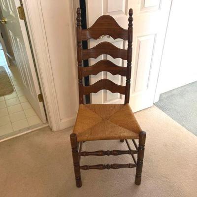 Vintage Ladderback Chair w/ Rush Seating