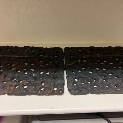 (2) Cast Iron Bacon Presses with Handles