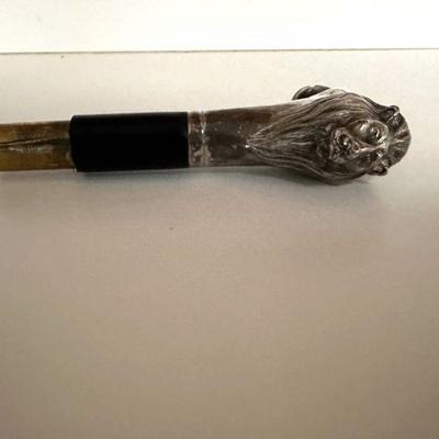 Boris Palanik Sterling Custom Lion Head Walking Cane 