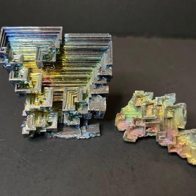 (2) Bismuth Rainbow Crystal Clusters