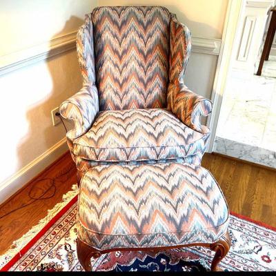 Southwood Queen Anne Mahogany Wing Back Arm Chair