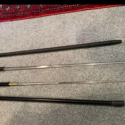 Windlass Knob Sword Cane and Gold Colored and Black Swords