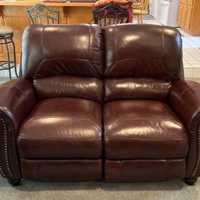 Cambridge Leather 2 Seat Push Recline Sofa