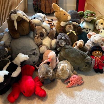 Large Lot of Stuffies - Lobster, Skunk, Flamingo, and More