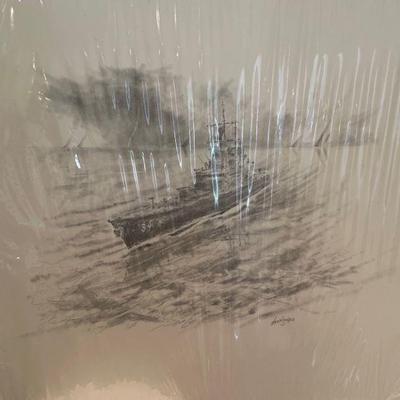 Unframed Herb Jones USS Biddle CG34 Signed 1992