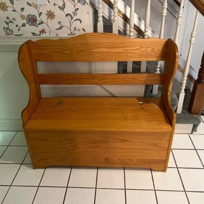 Wood Bench with Storage