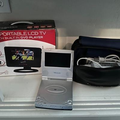 7" PortableLCD TV with Built in DVD and Mintek Portable DVD Player untested