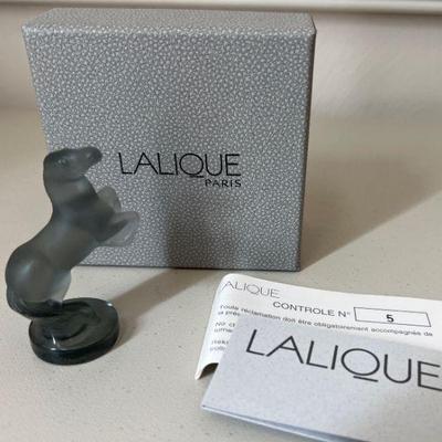 Lalique France "Cachet Cheval Gris" Seal Horse Grey