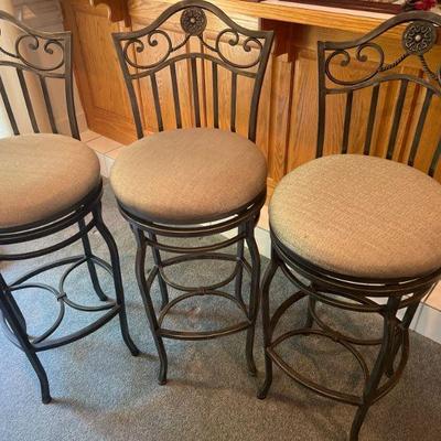 (3) Metal Swivel Barstools