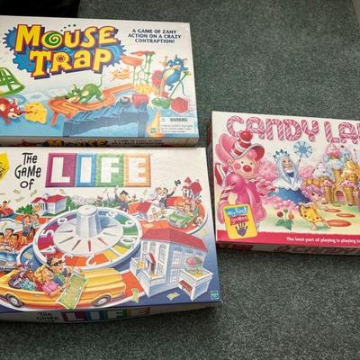 Mouse Trap, The Game of Life and Candyland Board Games