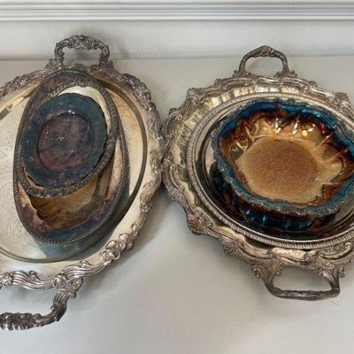 Assorted Silver Plate - Platters and Serving Dishes