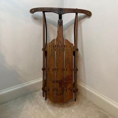Vintage 1920's SS.L. Allen Fire Fly Wood Short Sled No. 9B