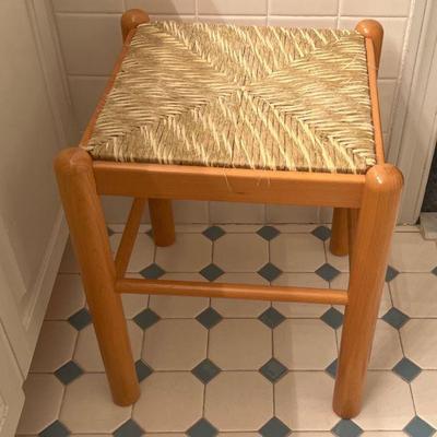 Oak Stool with Rush Seating