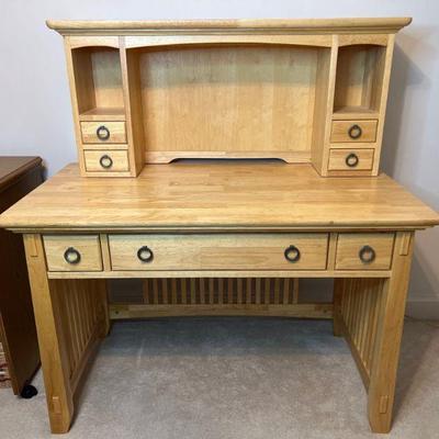 American Standard Mission Style Pine Desk w/ Hutch