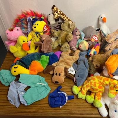 TY Beanie Babies - Peacock, Duck, Giraffes, Unicorn Pelican, and More
