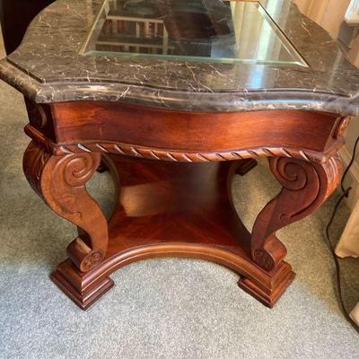 Wood, Stone and Glass Table