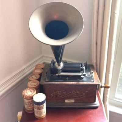 Edison Standard Phonograph w/Cylinder Records