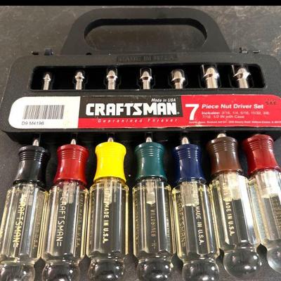 Craftsman Tools 4196 SAE 7 pc Hollow Shaft Nut Driver Set
