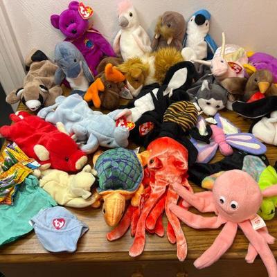 TY Beanie Babies - Octopus, bears, Birds and More