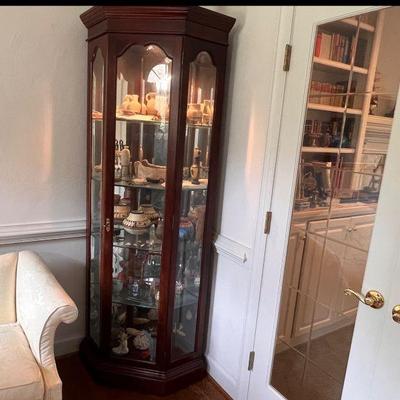 Lighted Corner Curio Cabinet