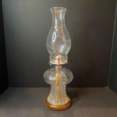 Vintage Lamplight Farms Austria Crystal Clear Oil Lamp