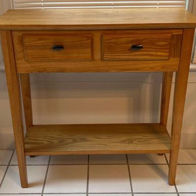 Oak Hall Table w/ 2 Drawers