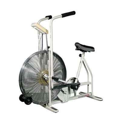 SCHWINN AIRDYNE EXERCISE BIKE | White exercise bike with large fan in front and oscillating handles that correspond with the pedals. - l....
