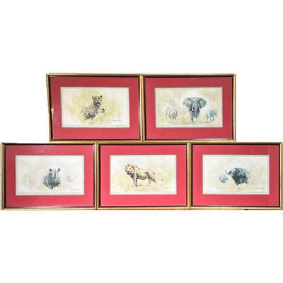 (5PC) DAVID SHEPHERD (1931-2017) SIGNED LITHOGRAPHS | animals 16.5 x 10 in., each sight All pencil signed lower right, one from a...