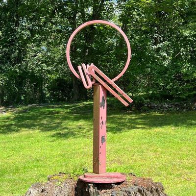 DR. JOHN STRITCH (1925-2014) SCULPTURE | untitled. painted steel sculpture on a steel base. signed with welds on the base. - l. 66 x w....