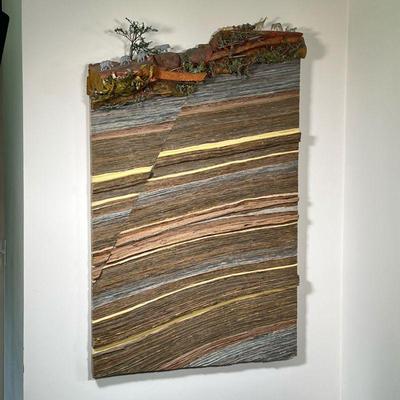 STEVEN SIEGEL (NEW YORK, 20TH/21ST CENTURY) ASSEMBLAGE | Kenya Mixed Media, Folded Newspaper enhanced with natural dyes showing...