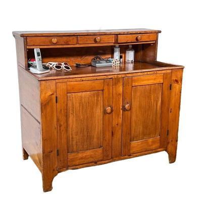 DRY SINK CABINET | Includes 3 drawers over an open shelf over double cabinet doors. - l. 45.75 x w. 24 x h. 41.25 in
