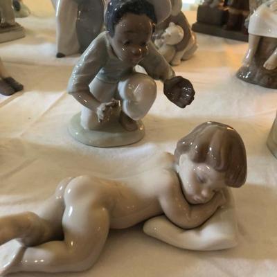 lladro Baby On Pillow; Lladro Boy with Baseball