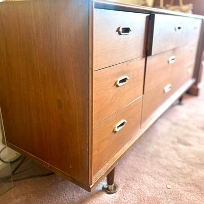 Mid Century Modern dresser $350.00 comes with custom glass top