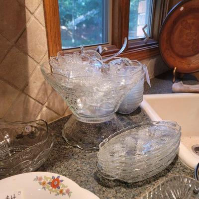 Crystal punch bowl set
