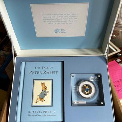 Peter Rabbit Commemorative Coin with case and book 