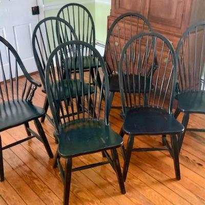 High back windsor style chairs 