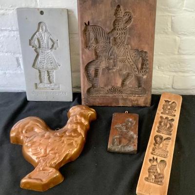 Wood and copper food molds