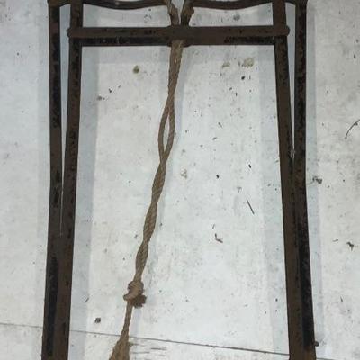 Square bale hay fork for barn trolley