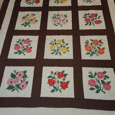 91 1/2" x 73" flower quilt