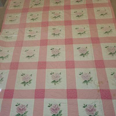 92" x 65" rose quilt