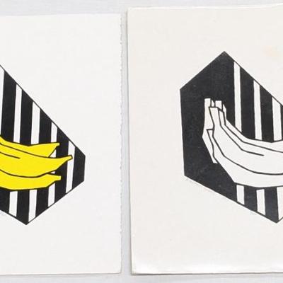 Georgean Hellman Swartz: Bananas Duo - 2 Signed LE Silkscreens