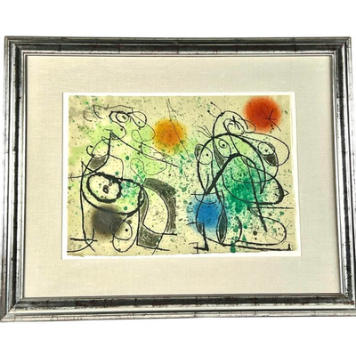 Joan MirÃ³: Original Signed Framed Etching w/ Aquatint and Drypoint LE #10/12