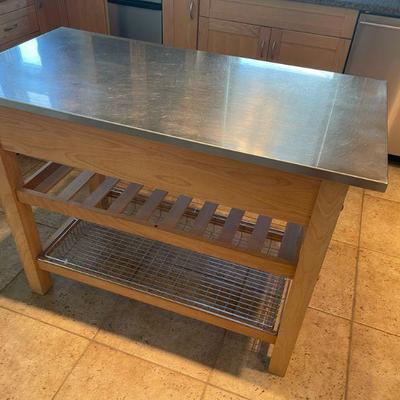 Stainless top kitchen island 