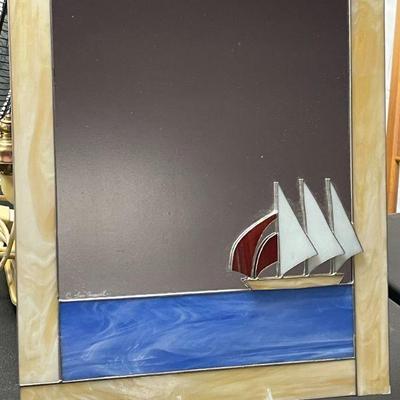 Stained Glass Mirror, signed