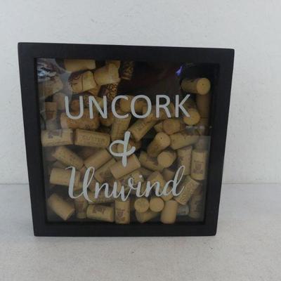 "Uncork & Unwind" Wall Decor Shadowbox - Room to Add More of Your Own
