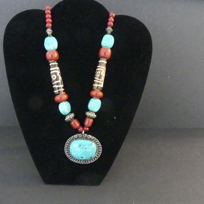 Vintage Native American Stone S Hook Clasp Necklace