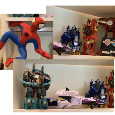 Large collection of Transformer Action Figures and Spider Men