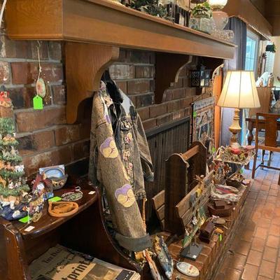 Mantel Fireplace area full of Decoratives