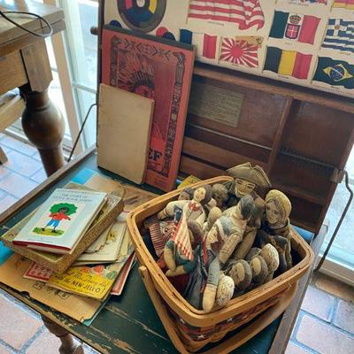 Antique Portable Teachers Desk, Big Red Chief Tablet which has never been used