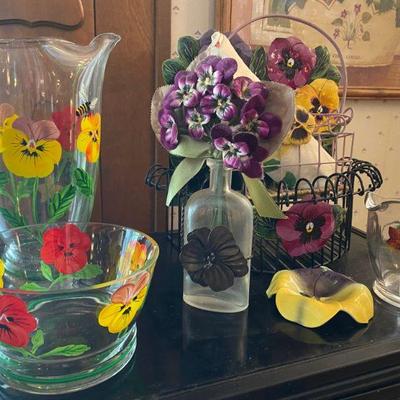 Large Collection of Pansy Decoratives, Dishes, etc